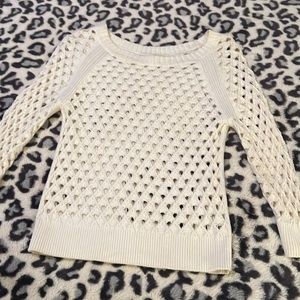 Cream American eagle crochet sweater size small